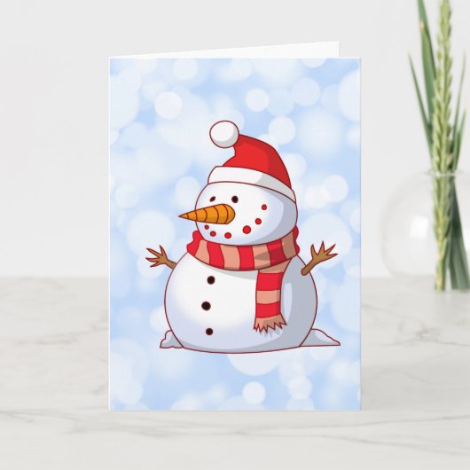 Niedlicher Weihnachtsschneemann Feiertagskarte (Vorderseite)