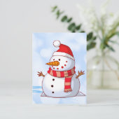 Niedlicher Weihnachtsschneemann Feiertagspostkarte (Stehend Vorderseite)