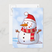 Niedlicher Weihnachtsschneemann Feiertagspostkarte (Vorne/Hinten)