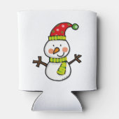niedlicher Weihnachtsschneemann - festlich Dosenkühler (Rückseite)