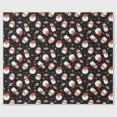 Niedlicher Weihnachtsschneemann Geschenkpapier (Flach)