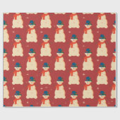 Niedlicher Weihnachtsschneemann Geschenkpapier (Flach)