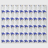 Niedlicher Weihnachtsschneemann Geschenkpapier (Flach)