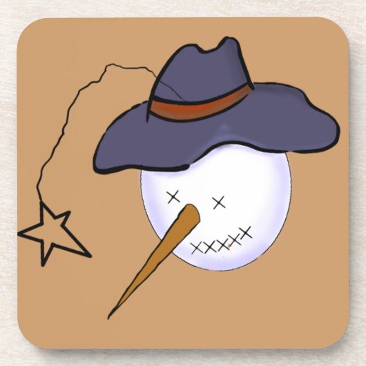 Niedlicher Weihnachtsschneemann Getränkeuntersetzer (Vorderseite)