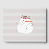 Niedlicher Weihnachtsschneemann im Winter Gästebuch (Rückseite)