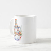 Niedlicher Weihnachtsschneemann in Mandala Hat Wat Kaffeetasse (Vorderseite Links)