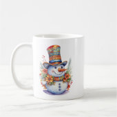 Niedlicher Weihnachtsschneemann in Mandala Hat Wat Kaffeetasse (Links)