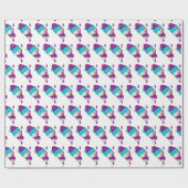 Niedlicher Weihnachtsschneemann in Schneeflocken Geschenkpapier (Flach)