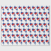 Niedlicher Weihnachtsschneemann in Schneeflocken Geschenkpapier (Flach)