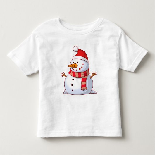 Niedlicher Weihnachtsschneemann Kleinkind T-shirt (Vorderseite)