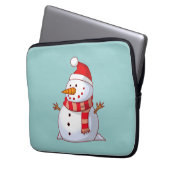 Niedlicher Weihnachtsschneemann Laptopschutzhülle (Vorderseite Links)