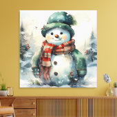 Niedlicher Weihnachtsschneemann Leinwanddruck (Insitu (Wohnzimmer))