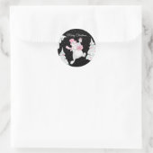 Niedlicher Weihnachtsschneemann mit Geschenken Nac Runder Aufkleber (Tasche)