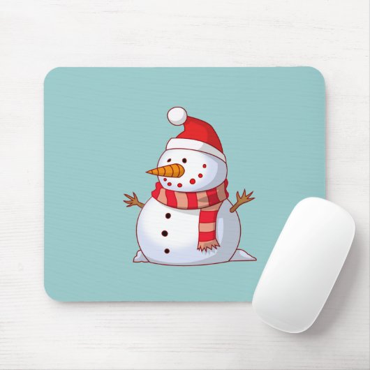 Niedlicher Weihnachtsschneemann Mousepad (Mit Mouse)