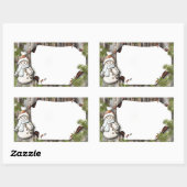 Niedlicher Weihnachtsschneemann Rechteckiger Aufkleber (Blatt)