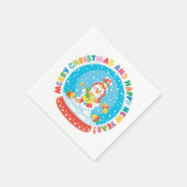 Niedlicher Weihnachtsschneemann Serviette (Ecke)