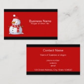 Niedlicher Weihnachtsschneemann Visitenkarte (Vorne/Hinten)