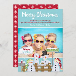 Niedlicher Weihnachtsschneemann Von Kindern zu Kin Einladung