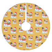 Niedlicher Weihnachtsschneemann Weihnachtsbaum Mus Polyester Weihnachtsbaumdecke (Vorderseite)