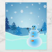 Niedlicher Weihnachtsschneemann Weinetikett (Einzelnes Label)