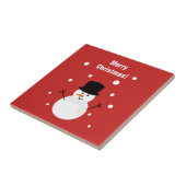 Niedlicher Weihnachtsschneemann Winter Feiertage S Fliese (Seite)