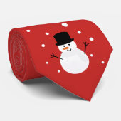 Niedlicher Weihnachtsschneemann Winter Feiertage S Krawatte (Gerollt)