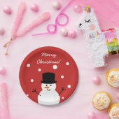 Niedlicher Weihnachtsschneemann Winter Feiertage S Pappteller (Party)