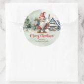 Niedlicher Weihnachtsskandinavischer Gnome mit Ges Runder Aufkleber (Tasche)