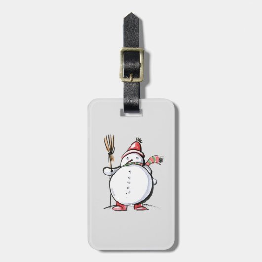 Niedlicher WeihnachtsSnowman Gepäckanhänger (Vorderseite vertikal)