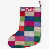 Niedlicher Weihnachtssnowman im Schneepatchwork Kleiner Weihnachtsstrumpf (Rückseite)