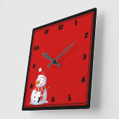 Niedlicher WeihnachtsSnowman Quadratische Wanduhr (Winkel)