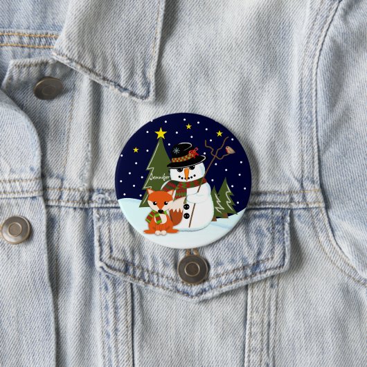 Niedlicher WeihnachtsSnowman und Fox und Button (Beispiel)