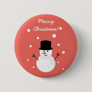 Niedlicher Weihnachtssnowman-Winter-festlicher Button