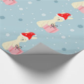 Niedlicher Weihnachtssonntag auf blau Geschenkpapier (Ecke)