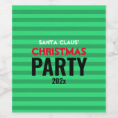 Niedlicher Weihnachtsspass Grün & Ihr Name Party Weinetikett (Einzelnes Label)