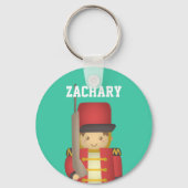 Niedlicher Weihnachtsspielzeugsoldat in Rot Schlüsselanhänger (Vorderseite)