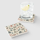 Niedlicher Weihnachtsstein-Untersetzer Steinuntersetzer (Seitenansicht)