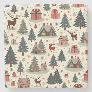 Niedlicher Weihnachtsstein-Untersetzer Steinuntersetzer