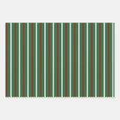 Niedlicher Weihnachtsstreifen Muster Red Green Whi Geschenkpapier Set (Vorderseite 3)