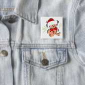 Niedlicher Weihnachtsteddybär Button (Beispiel)