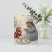 niedlicher Weihnachtstee Vintag Feiertagskarte (Stehend Vorderseite)
