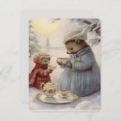 niedlicher Weihnachtstee Vintag Feiertagskarte (Vorne/Hinten)