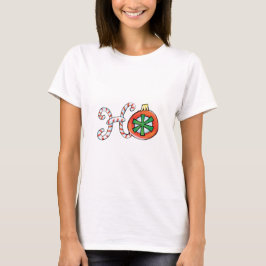 Niedlicher Weihnachtstext, Ho in Candy Canes Ornam T-Shirt
