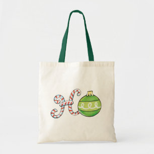 Niedlicher Weihnachtstext, Ho in Candy Canes Ornam Tragetasche