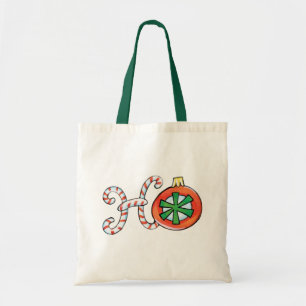 Niedlicher Weihnachtstext, Ho in Candy Canes Ornam Tragetasche