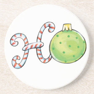 Niedlicher Weihnachtstext, Ho in Candy Canes Ornam Untersetzer