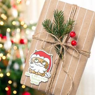 Niedlicher Weihnachtsurlaub Cartoon Katze Funny Sp Aufkleber