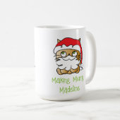 Niedlicher Weihnachtsurlaub Cartoon Katze Funny Sp Kaffeetasse (VorderseiteRechts)