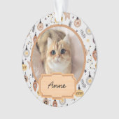 niedlicher Weihnachtsurlaub Custom Cat Foto Ornament (Vorderseite)