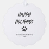 Niedlicher Weihnachtsurlaub für Hunde Ornament Karte (Rückseite)